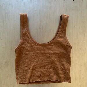 American Eagle Outfitters Textured Tan Top